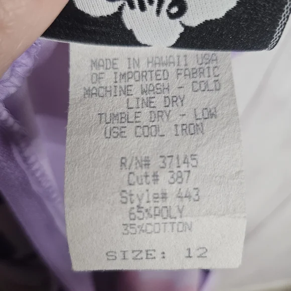 VTG 80s NWT Hilo Hattie Floral Puff Sleeve Dress w Mermaid Ruffle Hem, size 12 - Picture 10 of 10